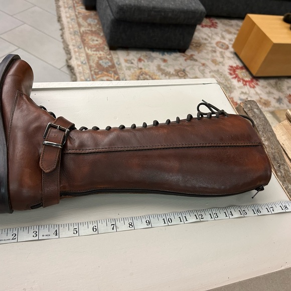 Boots Elegant Chestnut Lace-Up Colin Stuart  Collection 7 1/2 Like New Gorgeous! - Picture 10 of 11